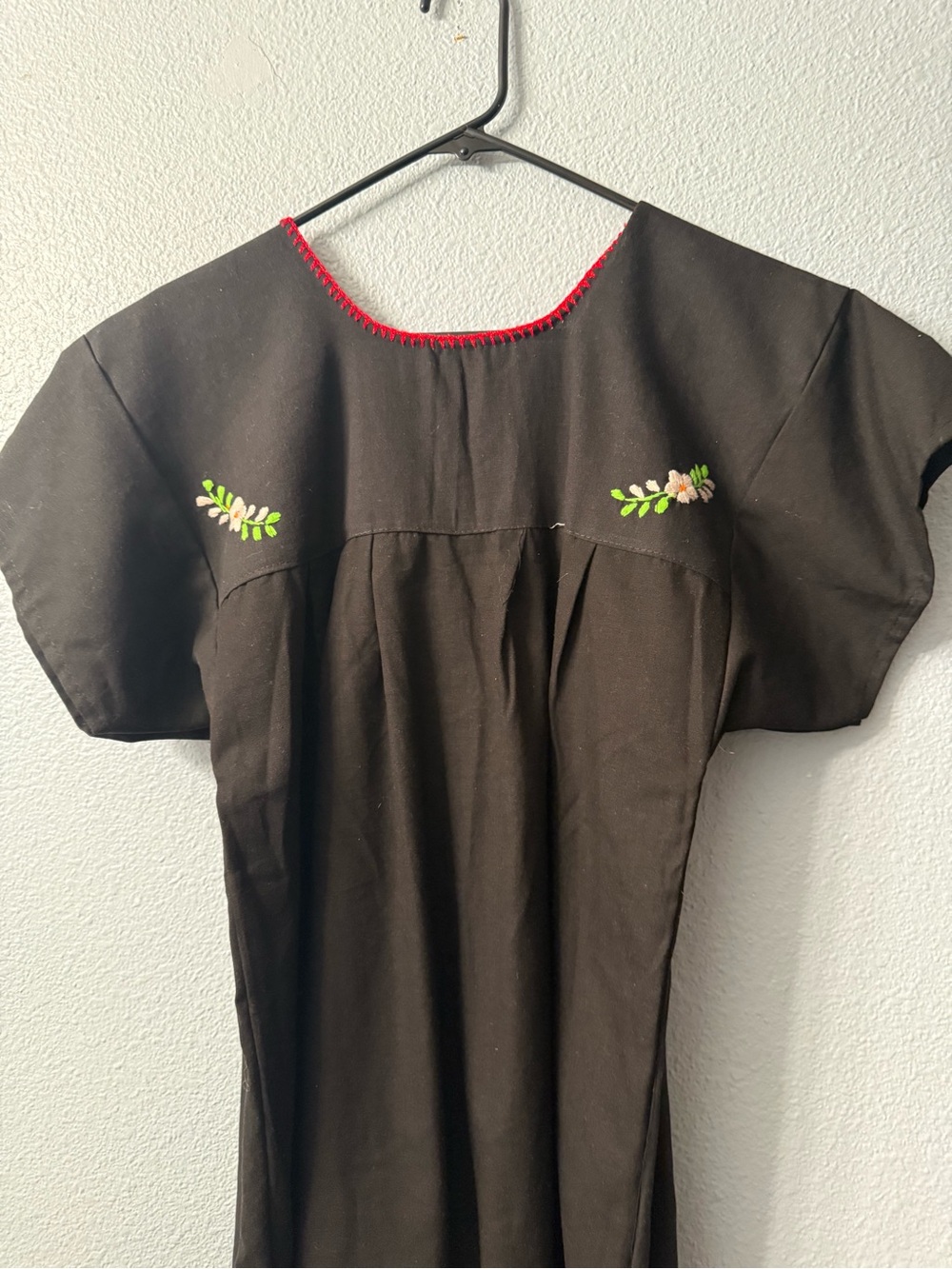 MEXICANA Black Maxi Dress with Bright Floral Embroidery NWOT - Picture 4 of 4